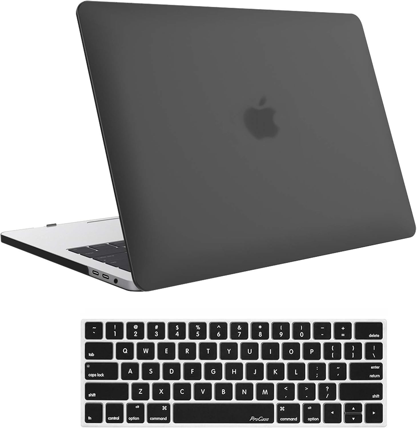 Sleek Black Hard Shell Case with Keyboard Cover for MacBook Pro 15" (2016-2019)