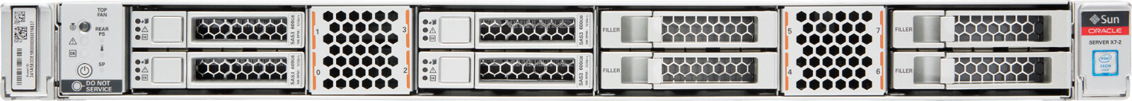 Oracle X7-2 Server 2x Intel 2.1GHz 8160 Platinum CPUs, 64GB Memory, 2x 600GB HDD