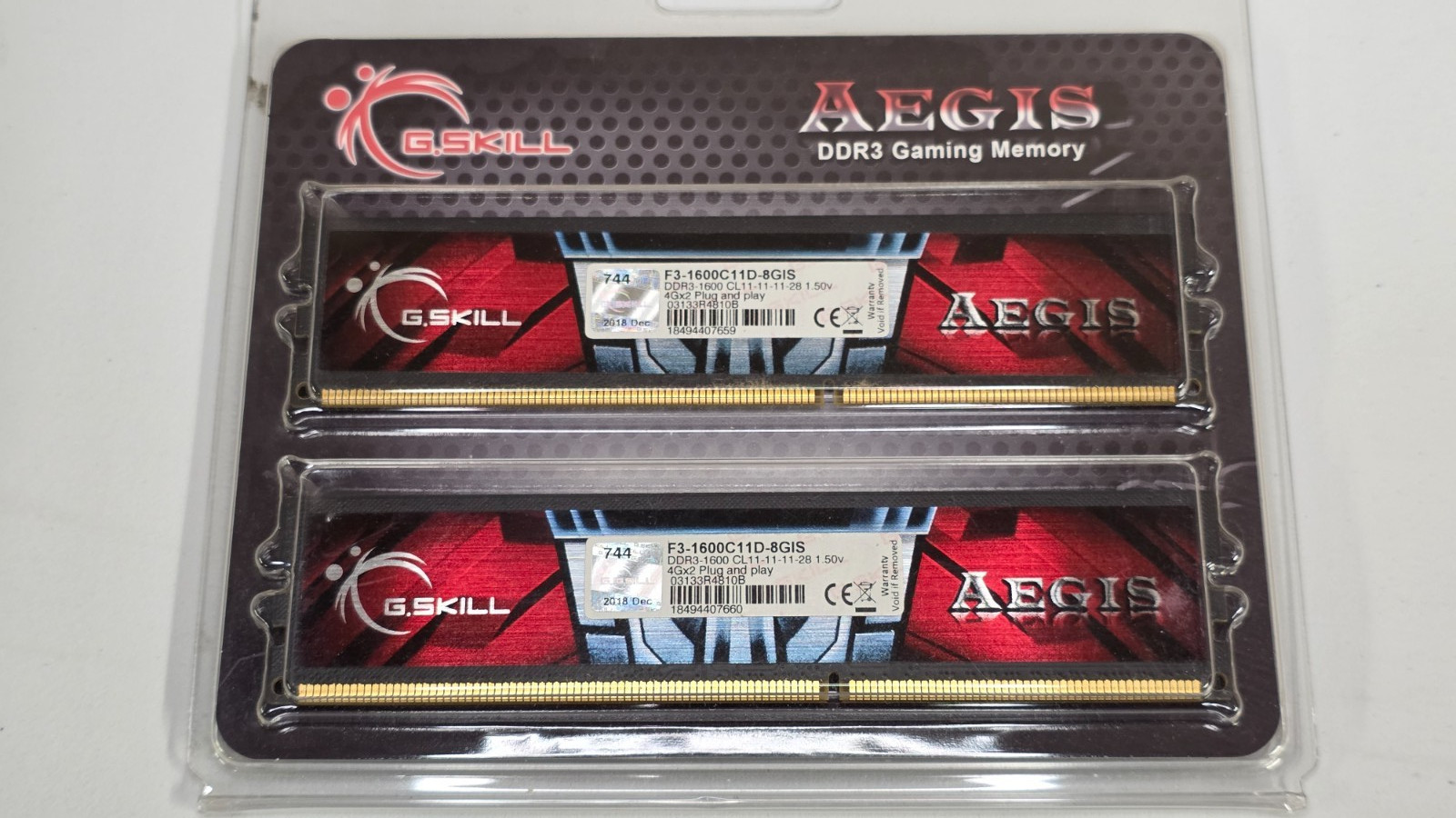 G. SKILL 8 GB (2x4GB) 1600 MHz PC3-12800 DDR3 Memory (F3-1600C11D-8GIS) Tested