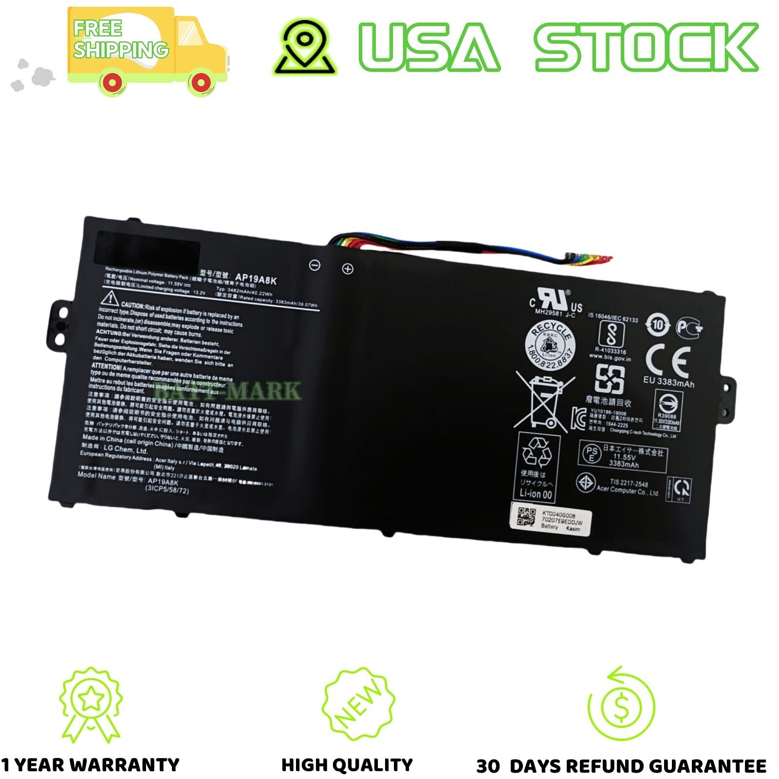 AP19A8K Genuine Battery for Acer Chromebook Spin 11 CP311-1H CP311-1HN series