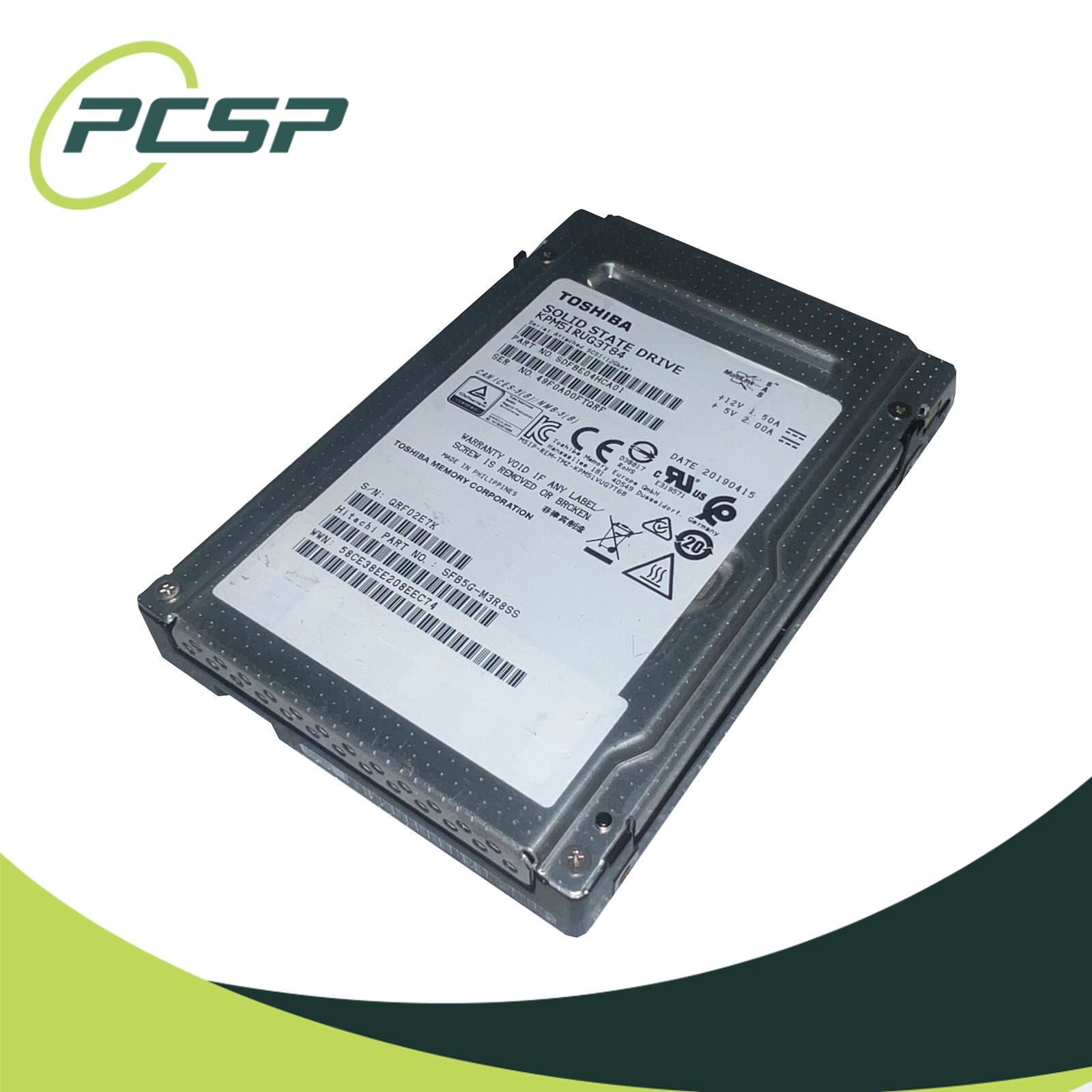 Toshiba PM5-R 3.84TB SAS 12GBps 2.5" Read Intensive SSD (KPM51RUG3T84)