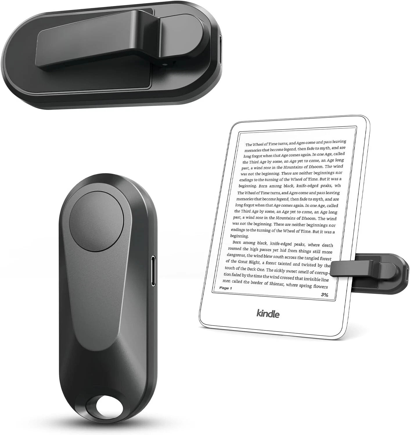 DATAFY Model FYQ-K2 Remote Control Page Turner, Black, Kindle, Apple Compatible