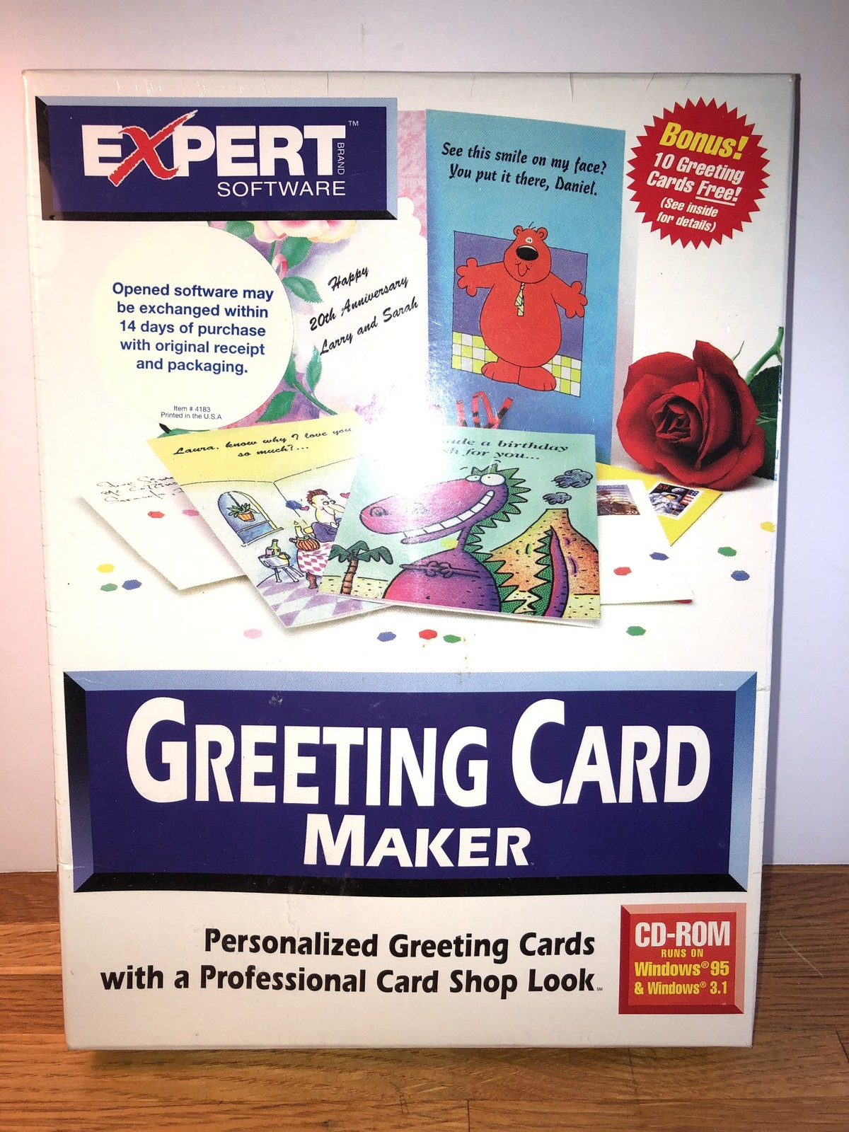 Expert Greeting Card Maker PC CD-ROM 1995 Utility Software New Sealed Big Box