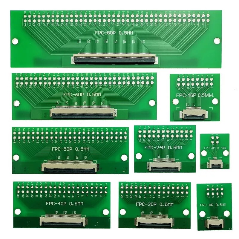 FFC FPC Flexible Cable Adapter Board 0.5mm to 2.54mm Connector 4-30/40/60/80Pin