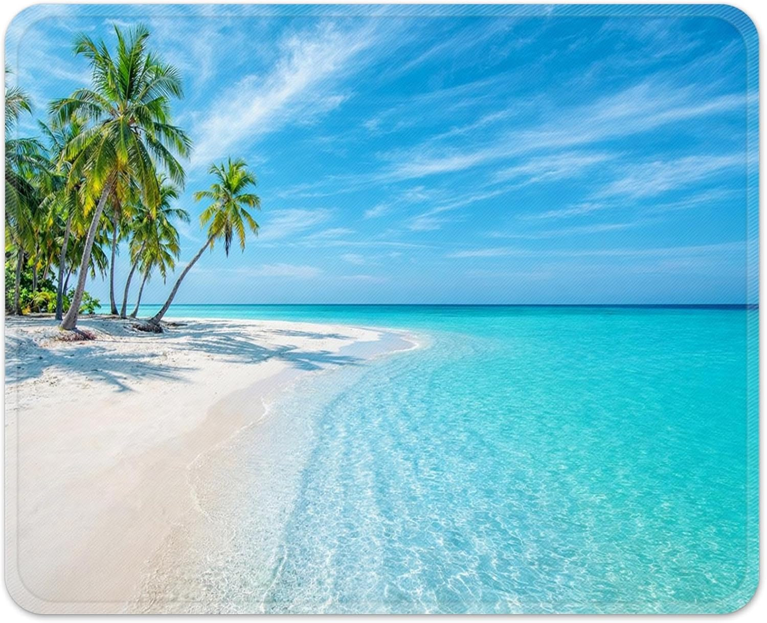 Ocean Tropical Beach Square Mouse Pad 9.5" X 7.9", Sea Blue Summer for Notebooks