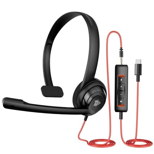 Dynamic USB C/3.5mm Headset - Perfect for Business Calls & Multimedia Enjoyment