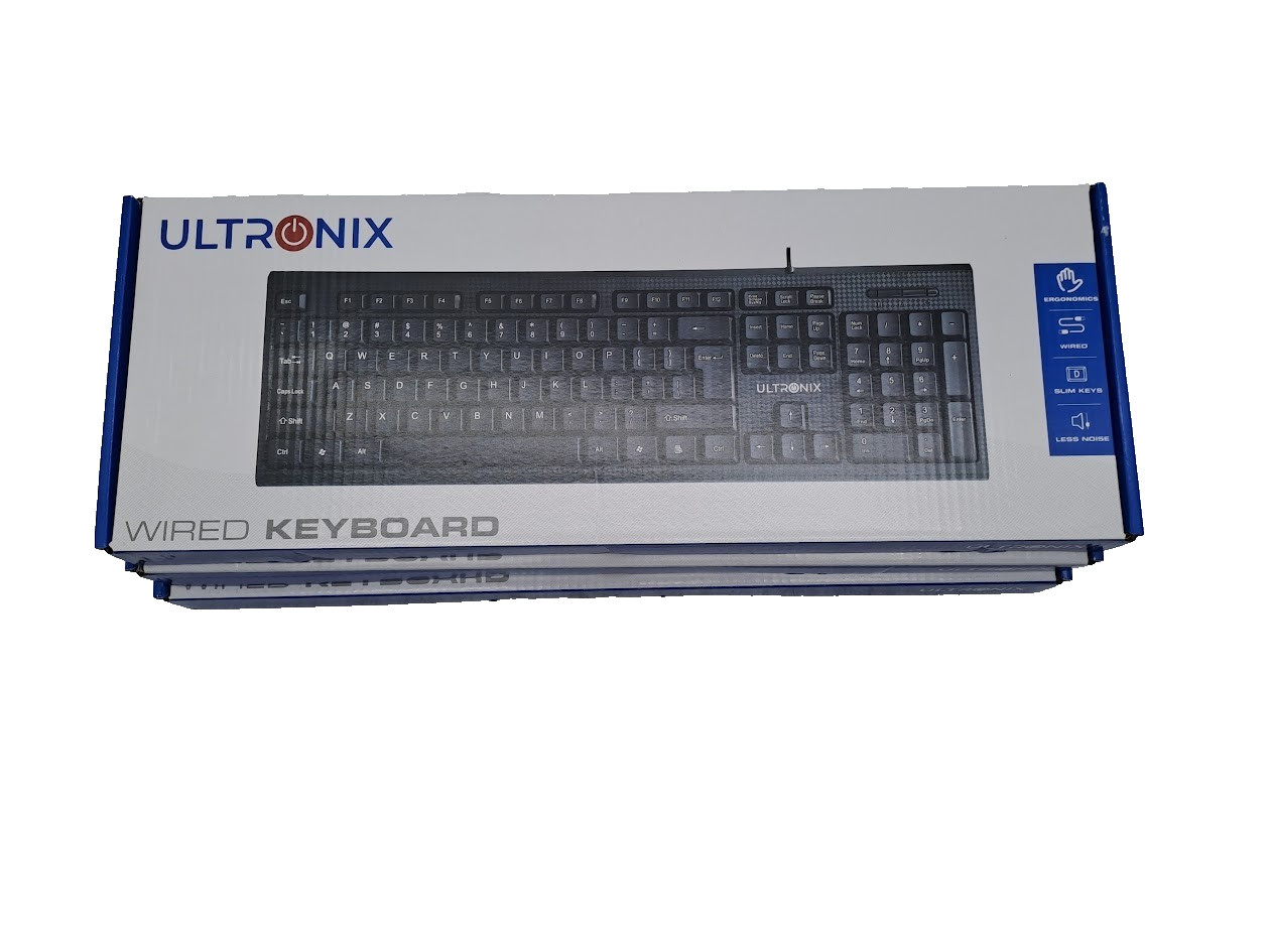 Lot of 3 Ultronix Standard USB Wired Keyboard 7-68202-40115-4