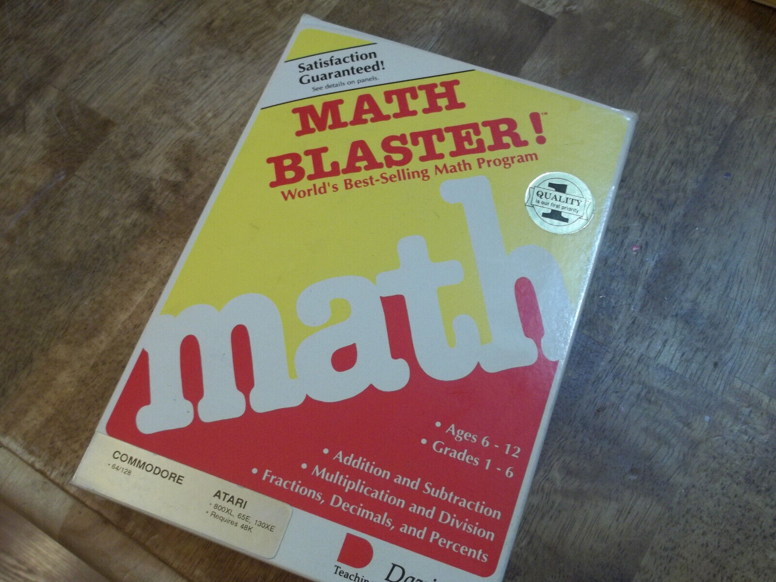 Math Blaster Educational Software  for Commodore 64 128 & Atari Computers