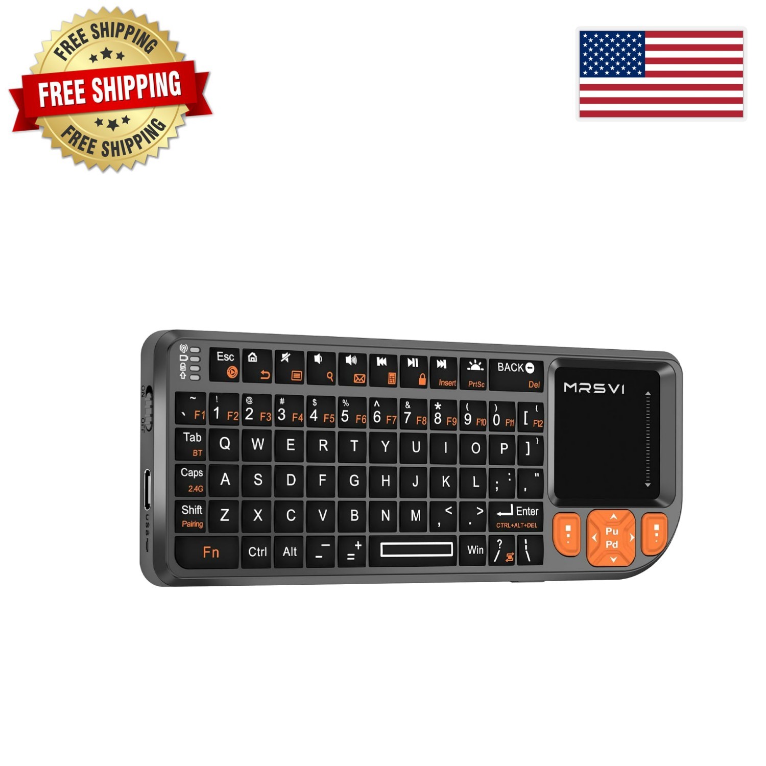 Bluetooth 2.4G Mini Keyboard with Multi-Functional Touchpad & RGB Backlight