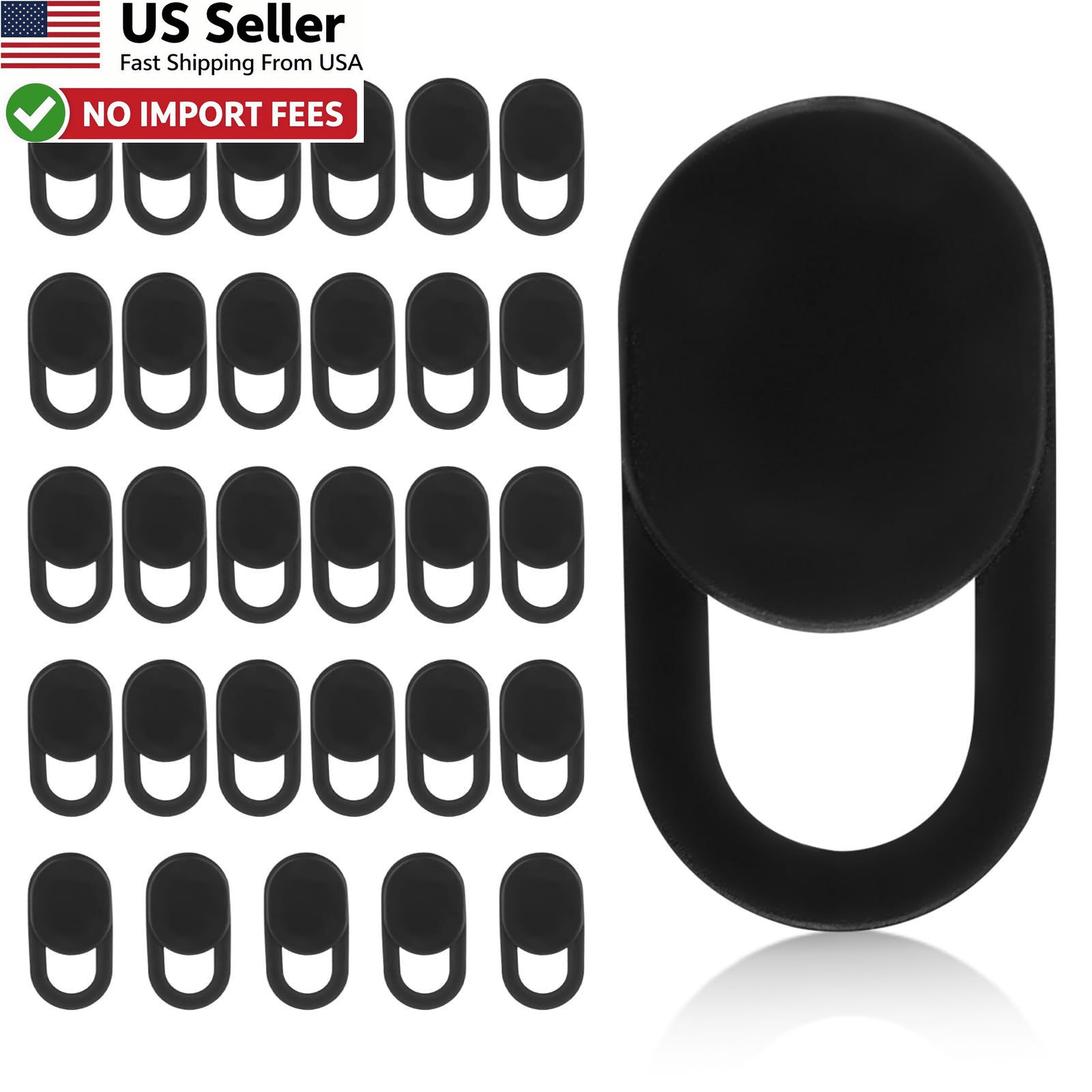 30 Pcs Ultra-Thin Webcam Cover Slide Camera Privacy Shield Laptop Tablet Black