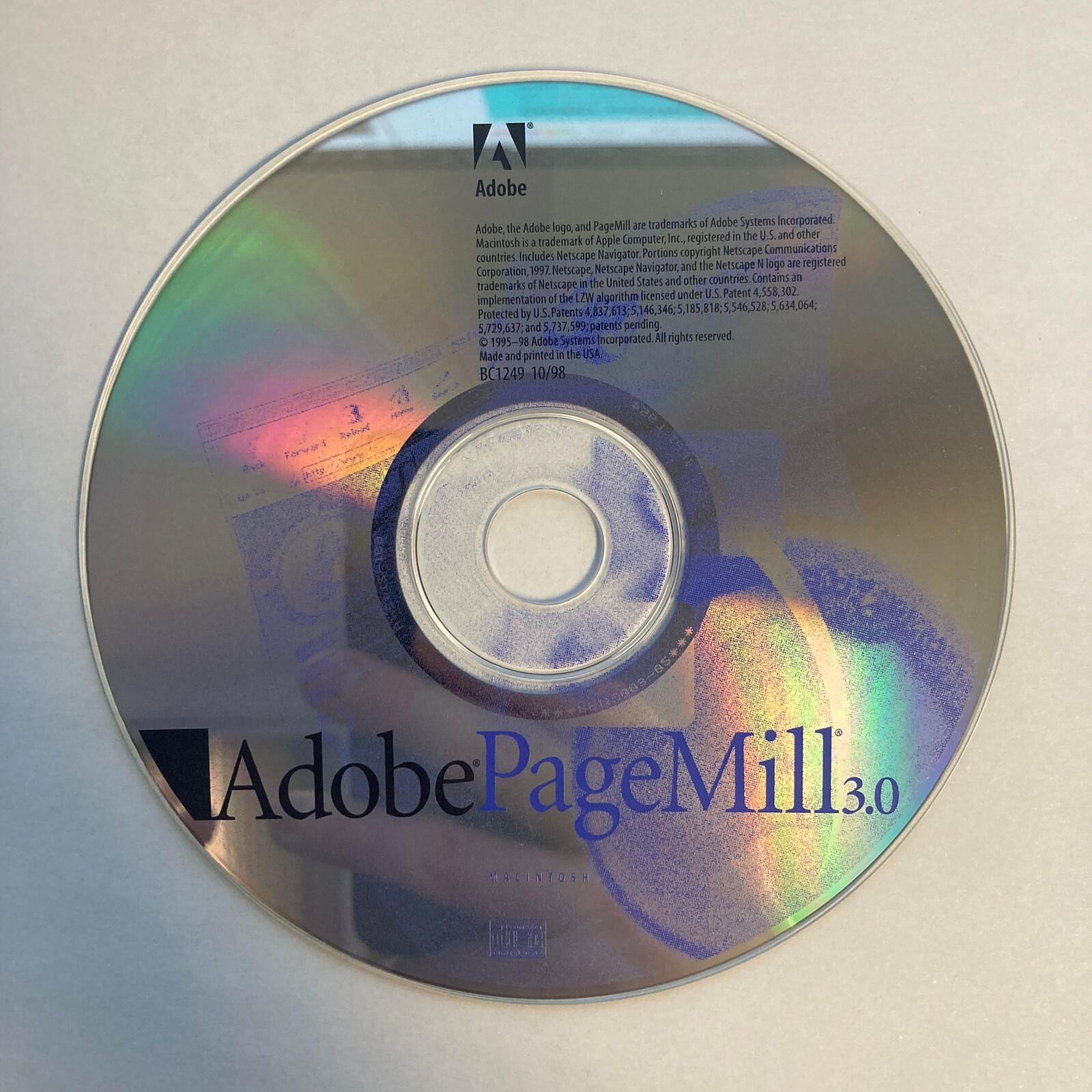  Adobe PageMill 3.0 for Macintosh [Vintage Software] CD-ROM Disc