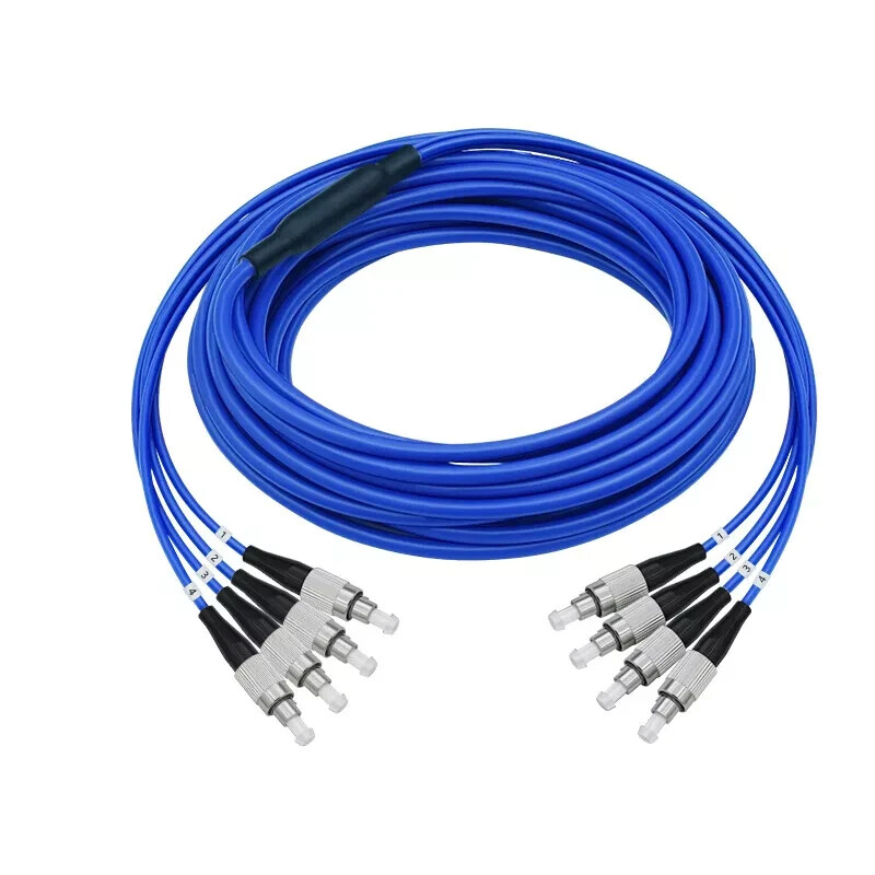 100M Indoor Armored FC-FC 4 Strand Single-Mode 9/125 Fiber Patch Cord-3940