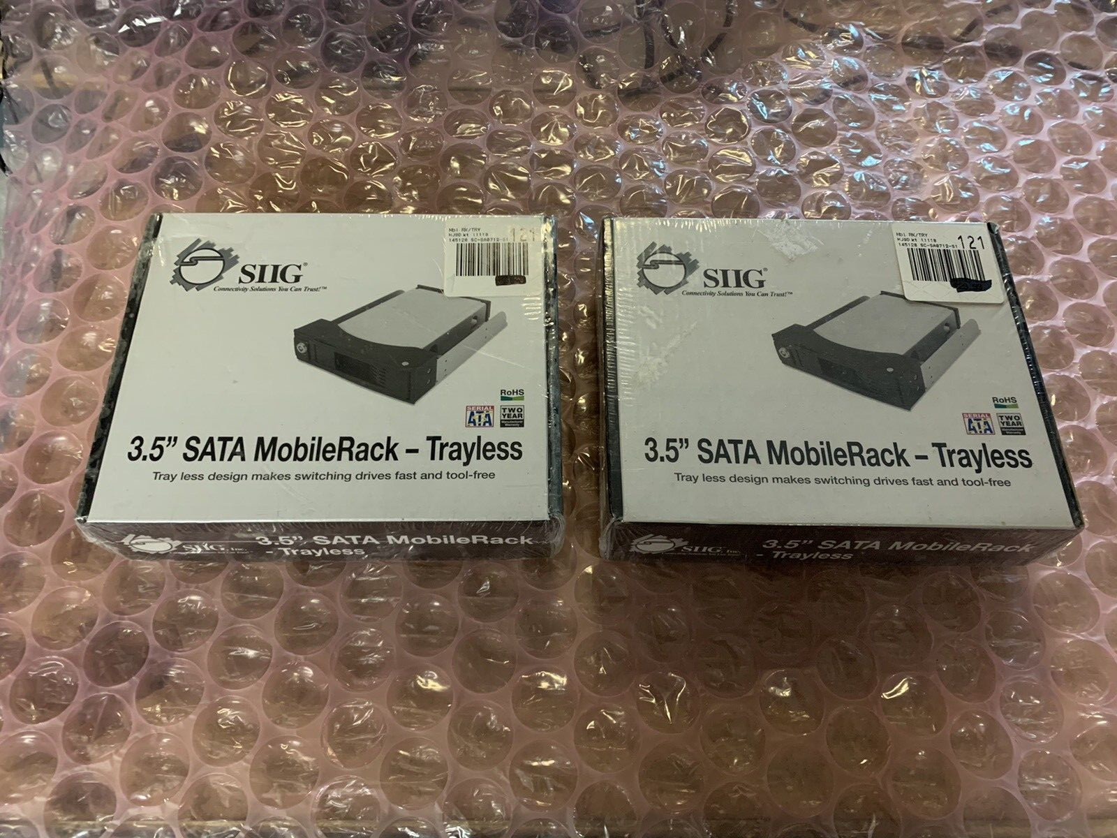2 x SIIG Dual 3.5" SATA MobileRack TRAYLESS SC-SA0712-S1 NEW BOX