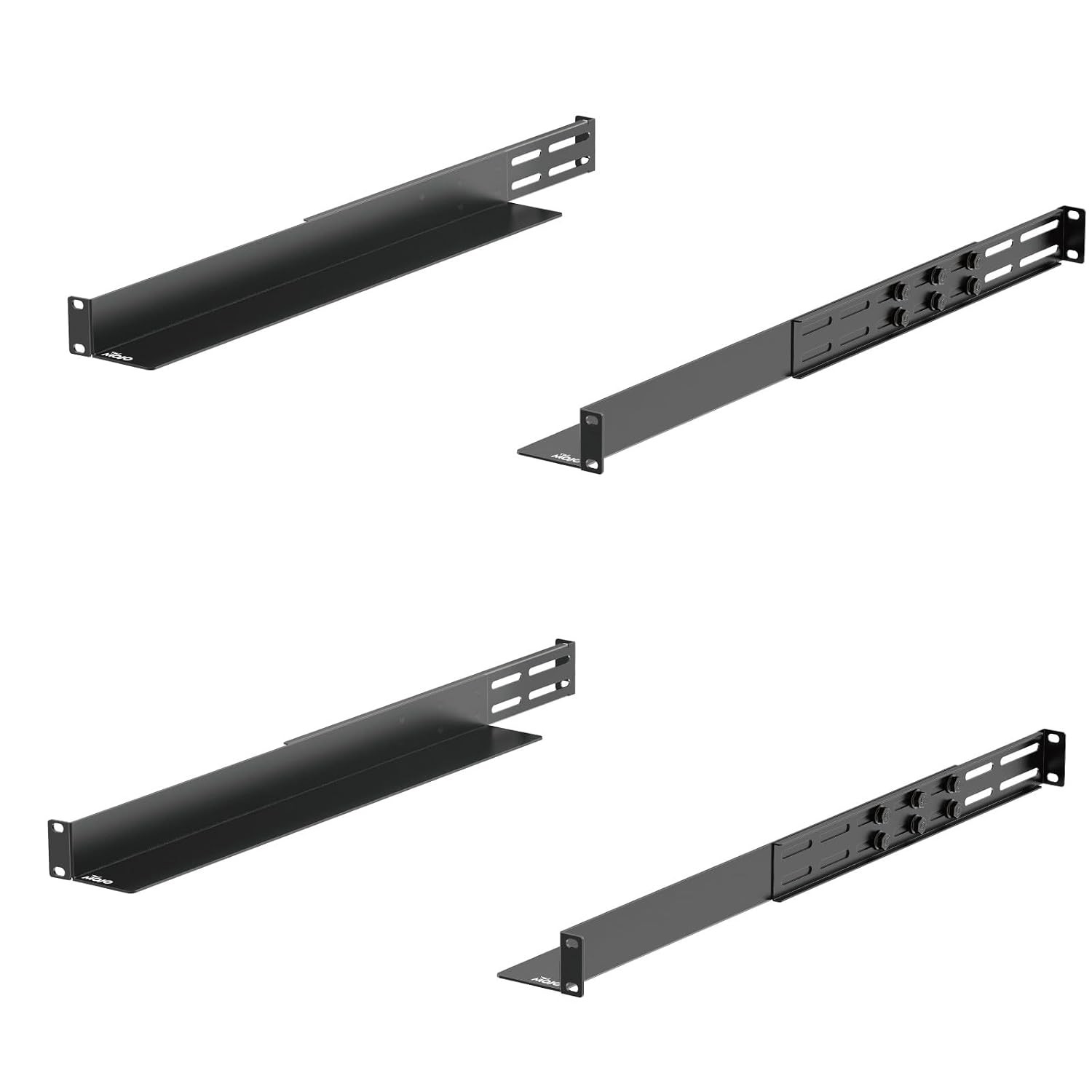 Universal 1U Half Depth Server Rack Rails 2 Pack 4 Post Rack Mount Shelf