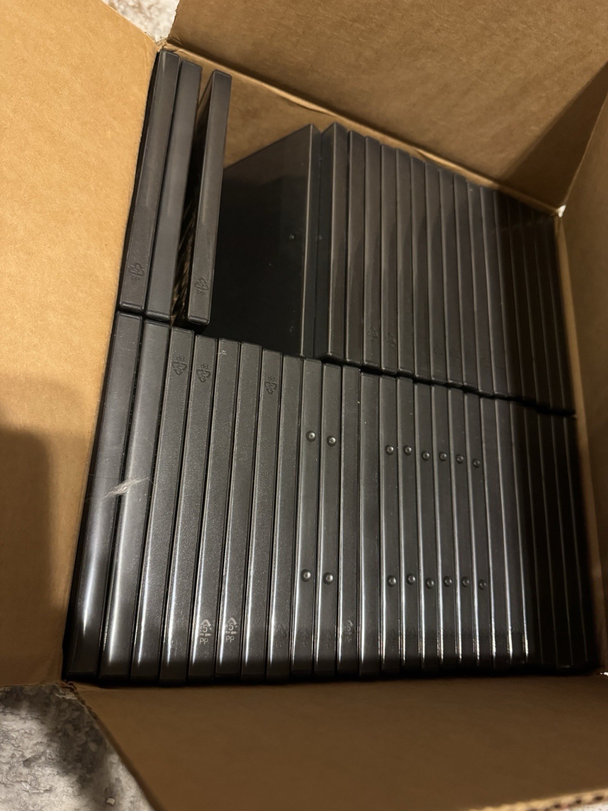 Black Durable Plastic Single Disc Case for DVD & Blu-ray Discs 45pcs