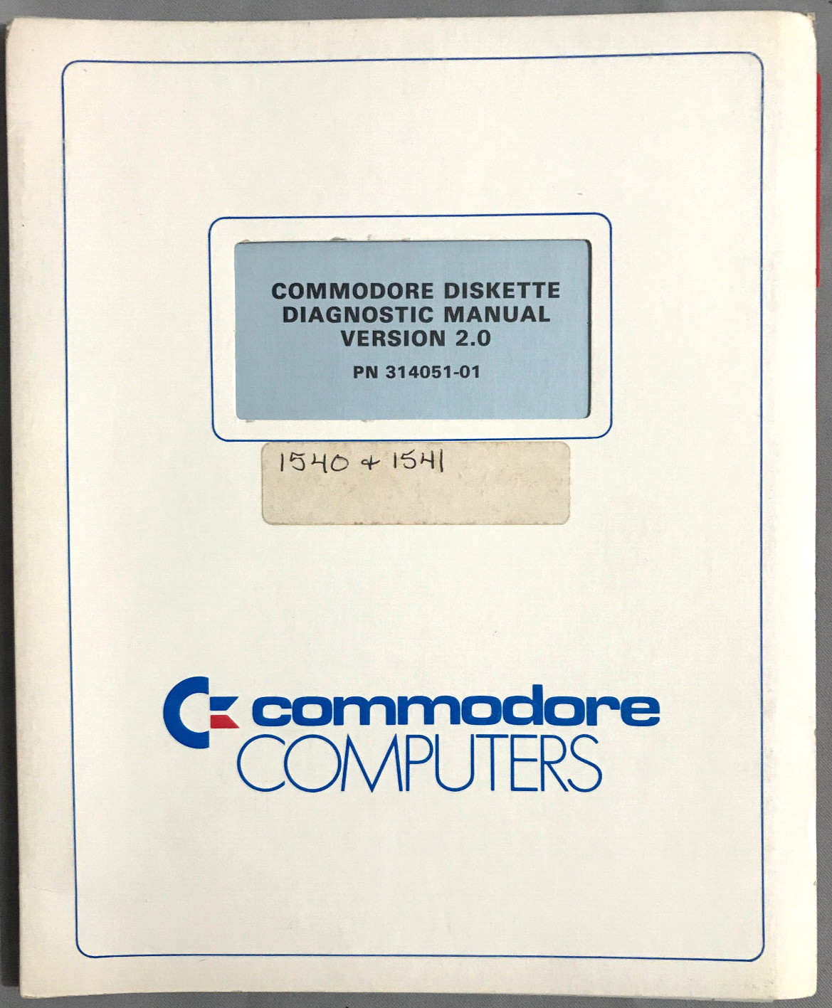 RARE Commodore Diskette Diagnostic Manual 1985 Commodore 1540/41 Disk 314051-01