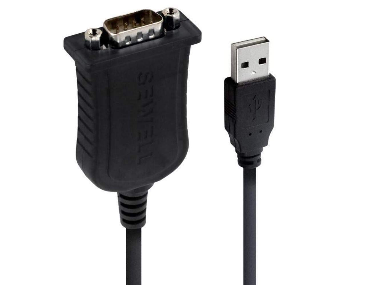 Sewell InstaCOM USB to Serial Adapter | DB9 Male RS232 | 2 ft