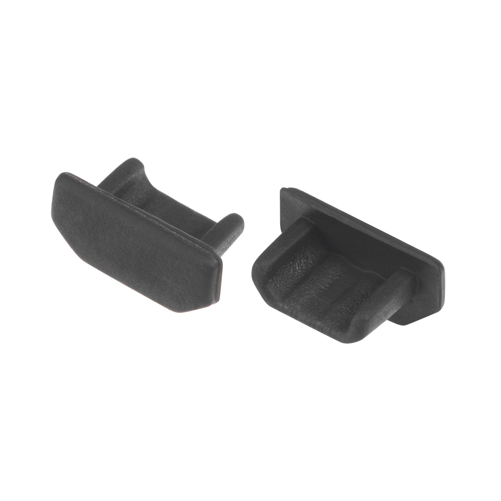 30pcs Silicone Micro USB Cap Port Cover Anti Dust Protector 6.5mmx2.3mm Black