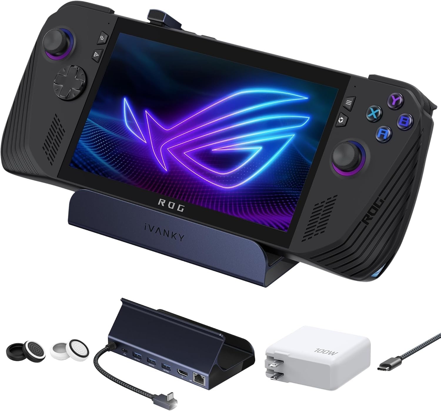 Legion Go/Rog Ally X/ROG Ally/Steam Deck Dock with 100W PD Charger, 8-In-