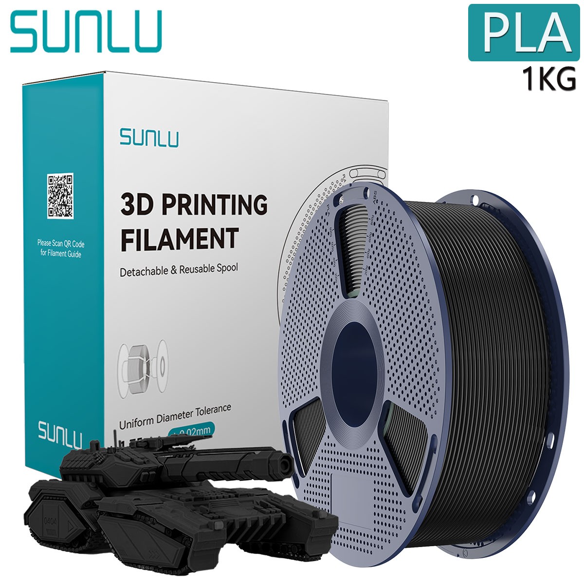 【Add 5 Pay 3】SUNLU 1.75mm PLA+/PLA/SILK/ABS/PETG/ASA/TPU/PETG-CF 3D Filament 1KG