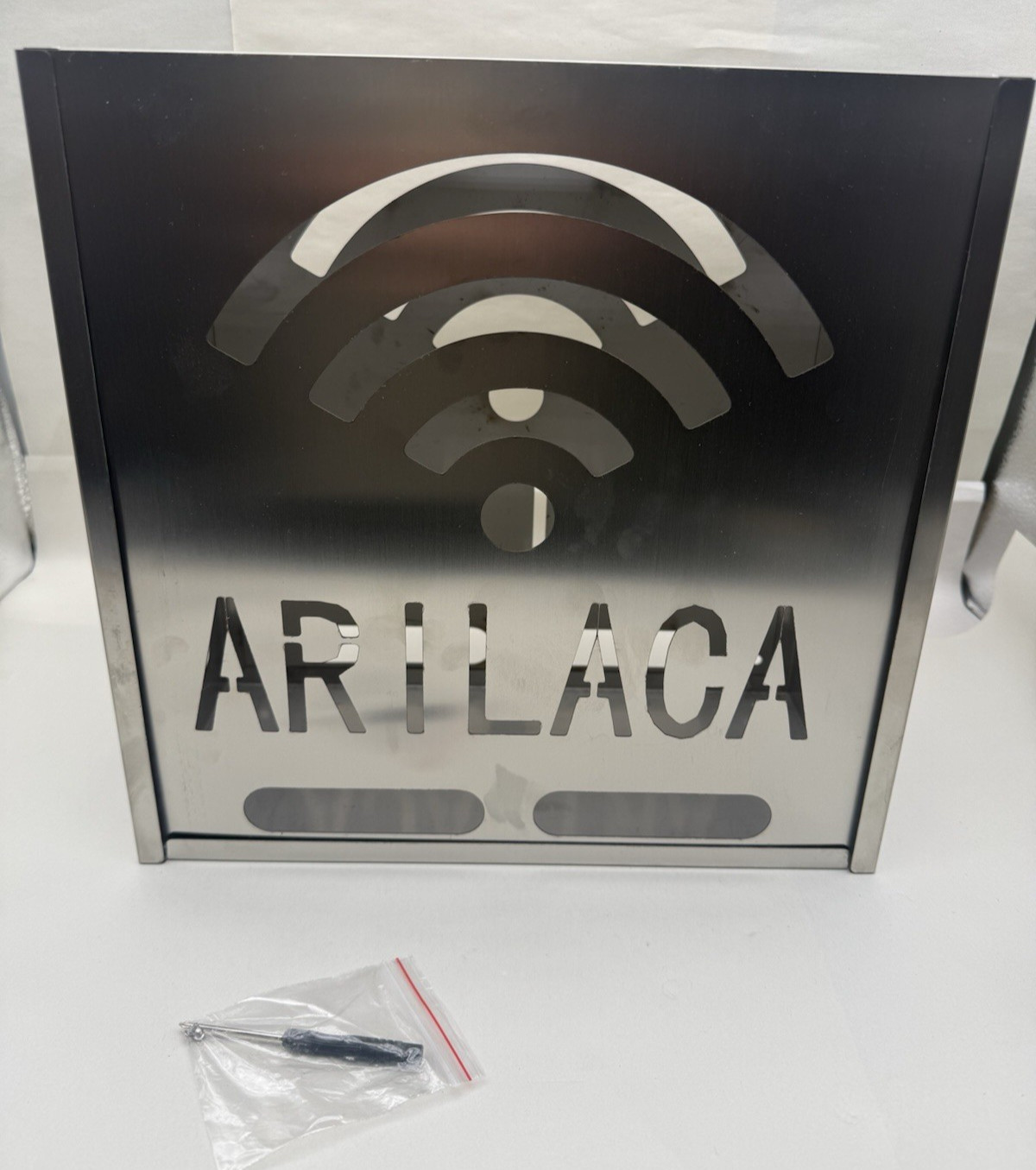 12" Large WiFi Router Cover Shielding E m f Blocker for 1B, Silver USED *read