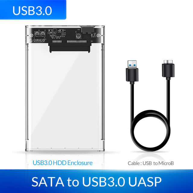 ORICO 2.5'' USB3.0 to SATA III External Hard Drive Enclosure for 7~9.5mm HDD SSD