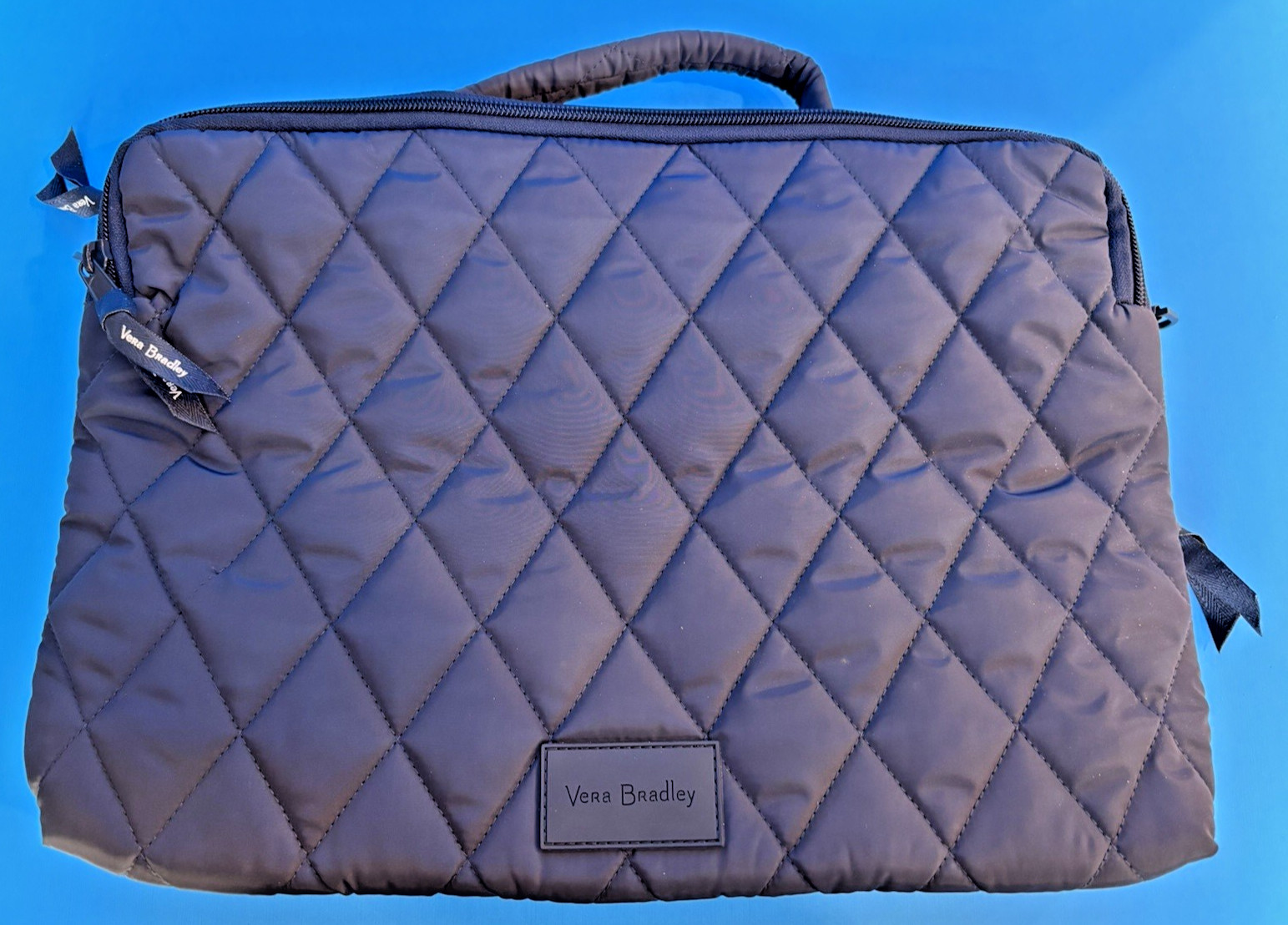 Vera Bradley Ultralight Workstation Laptop Crossbody Bag Navy 15x11- NWOT