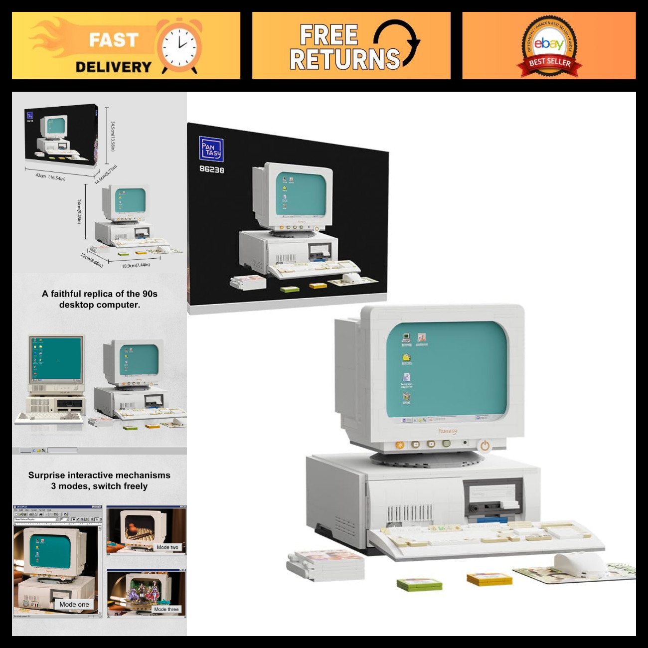 Retro Computer Building Set - Vintage PC Model Kit for Adults - DIY Tech Hobby