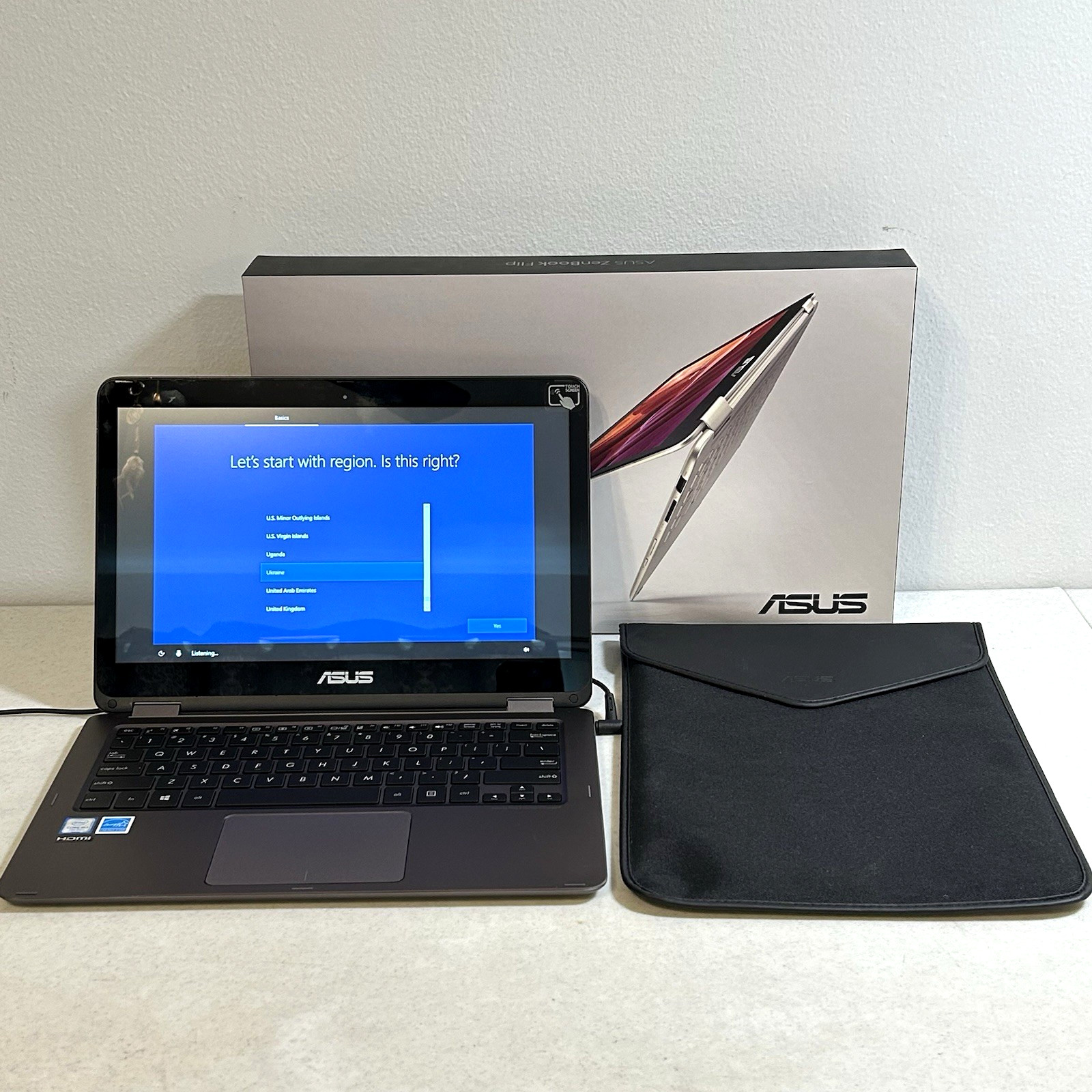 ASUS ZenBook Flip UX360C 13.3" Touchscreen Laptop Core m3 7th Gen 8GB RAM 256GB