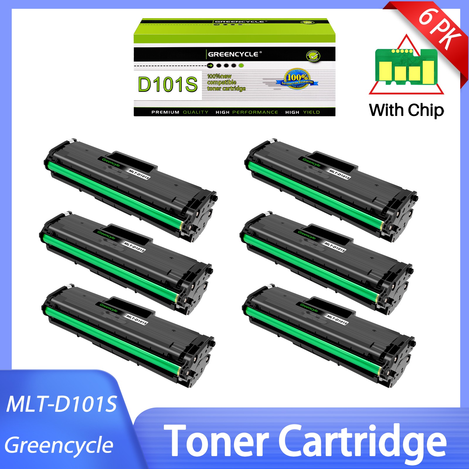 6PK MLT-D101S MLT-D101L Toner Cartridge For Samsung ML-2165W SCX-3400 SCX-3405W