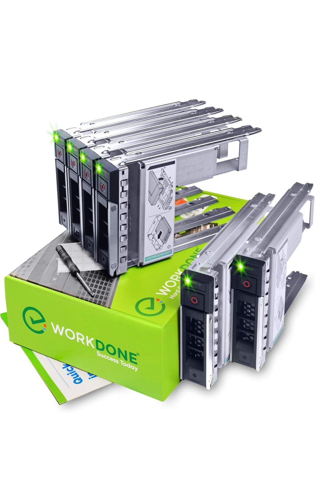 WORKDONE 6-Pack - 3.5" Hard Drive Caddy with 2.5" HDD Adapter - Compatible for D
