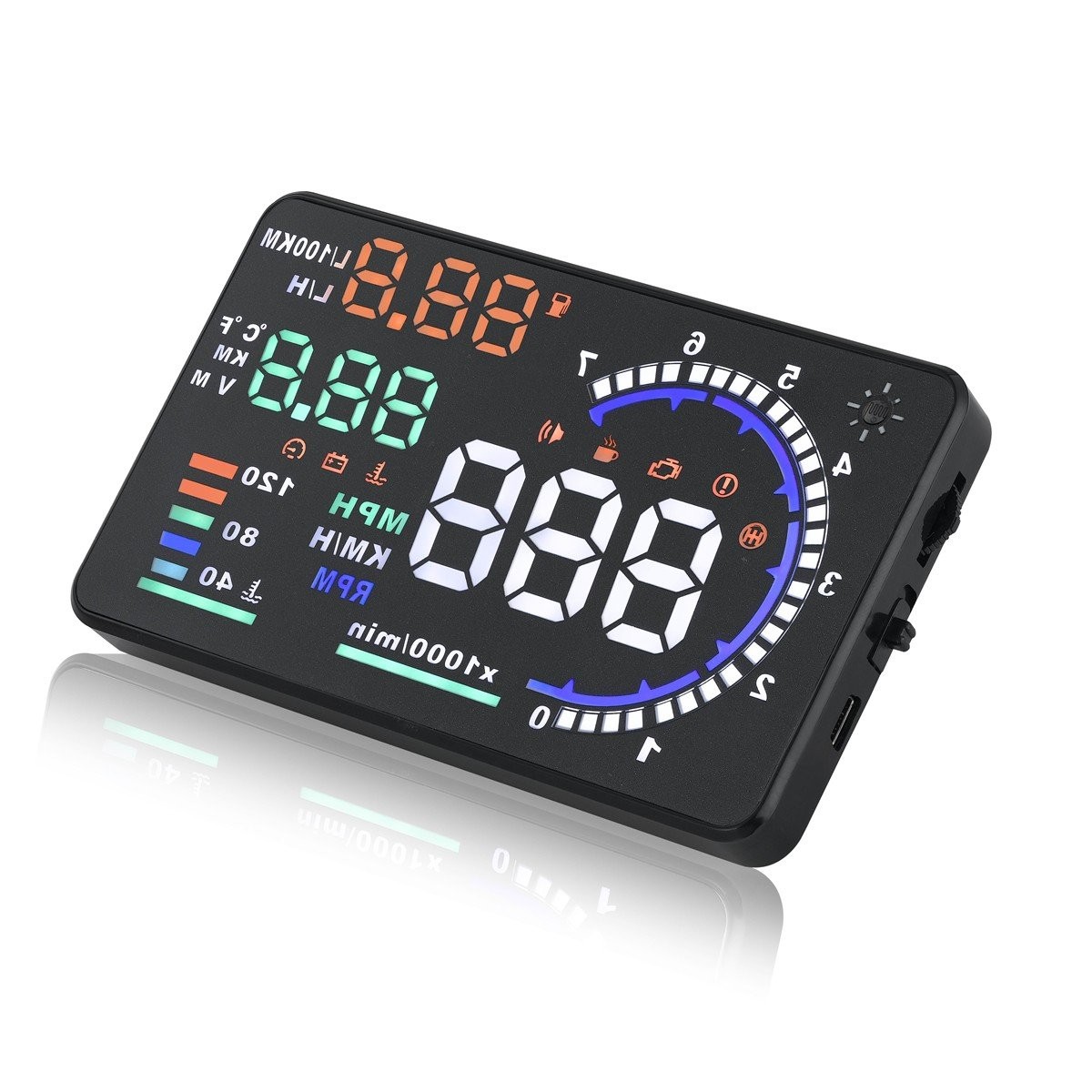 Windshield Heads up Display for Car OBD2 Digital Speedometer with OBDII/EUOBD I
