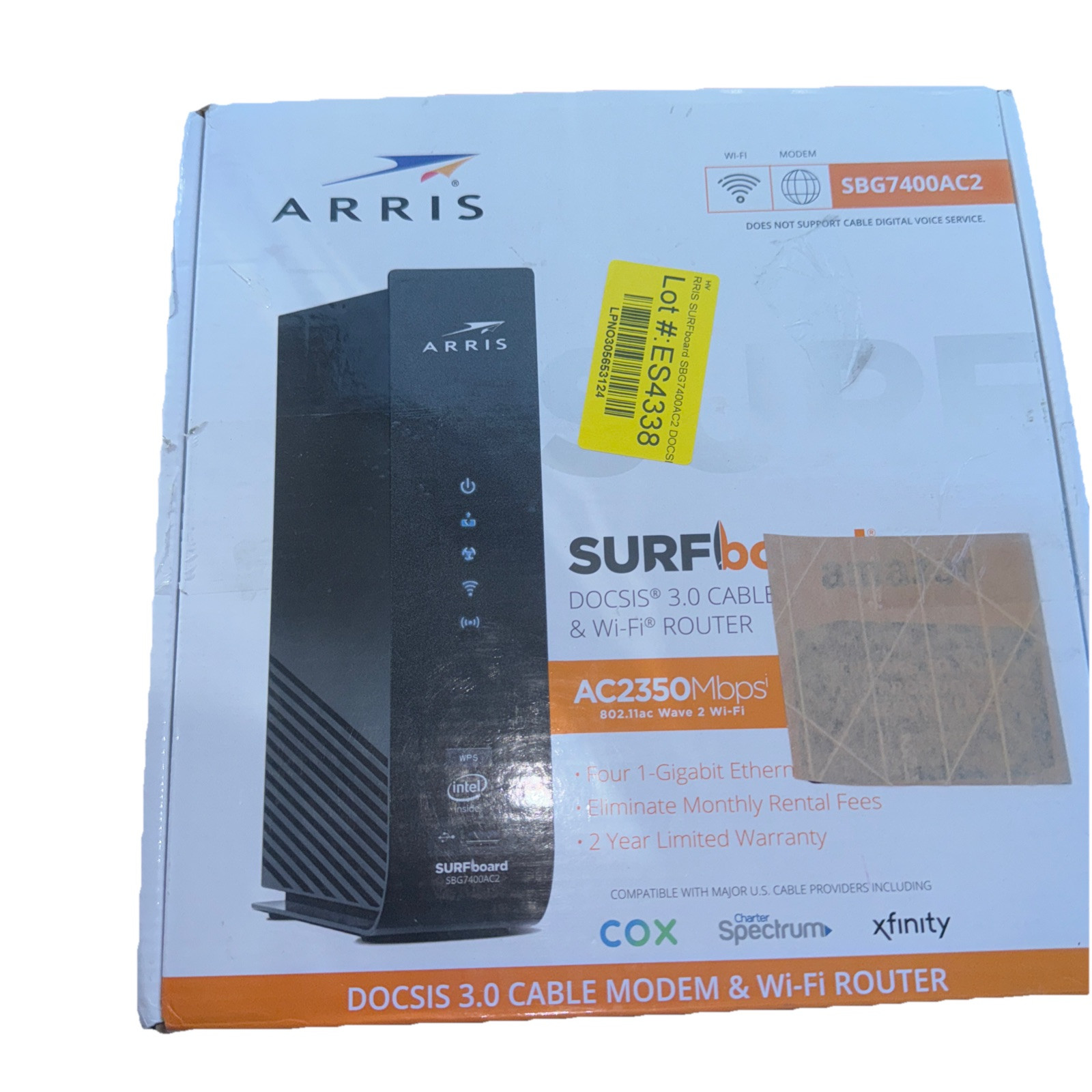 ARRIS SURFboard SBG7400AC2 DOCSIS 3.0 Cable Modem & AC2350 Dual-Band Wi-Fi New