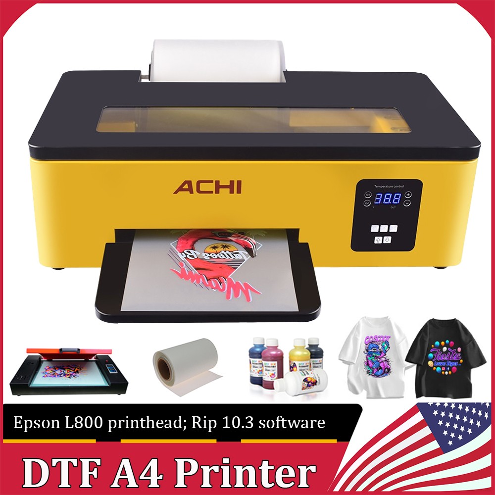 A4 DTF T Shirt Printer Flatbed Inkjet Printer Direct to Film Oven Rip10.3 US