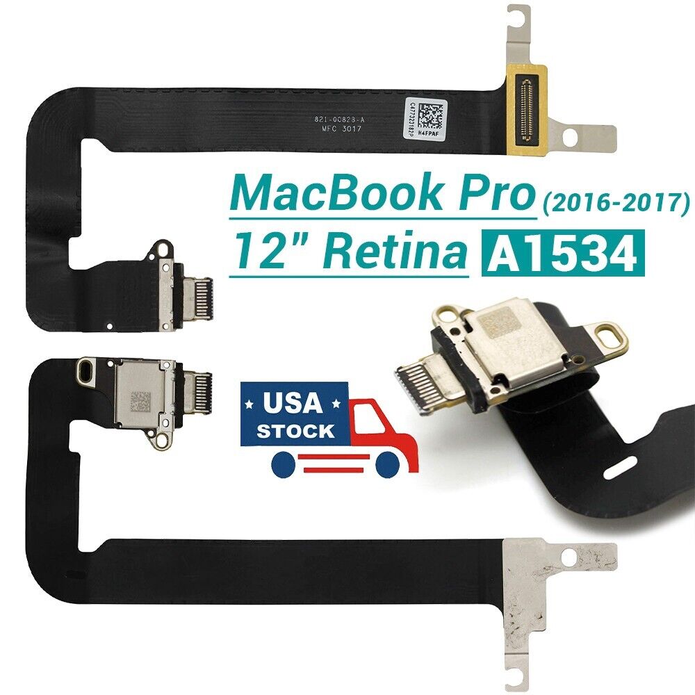 OEM I/O USB-C Board Flex Cable DC Jack For MacBook 12