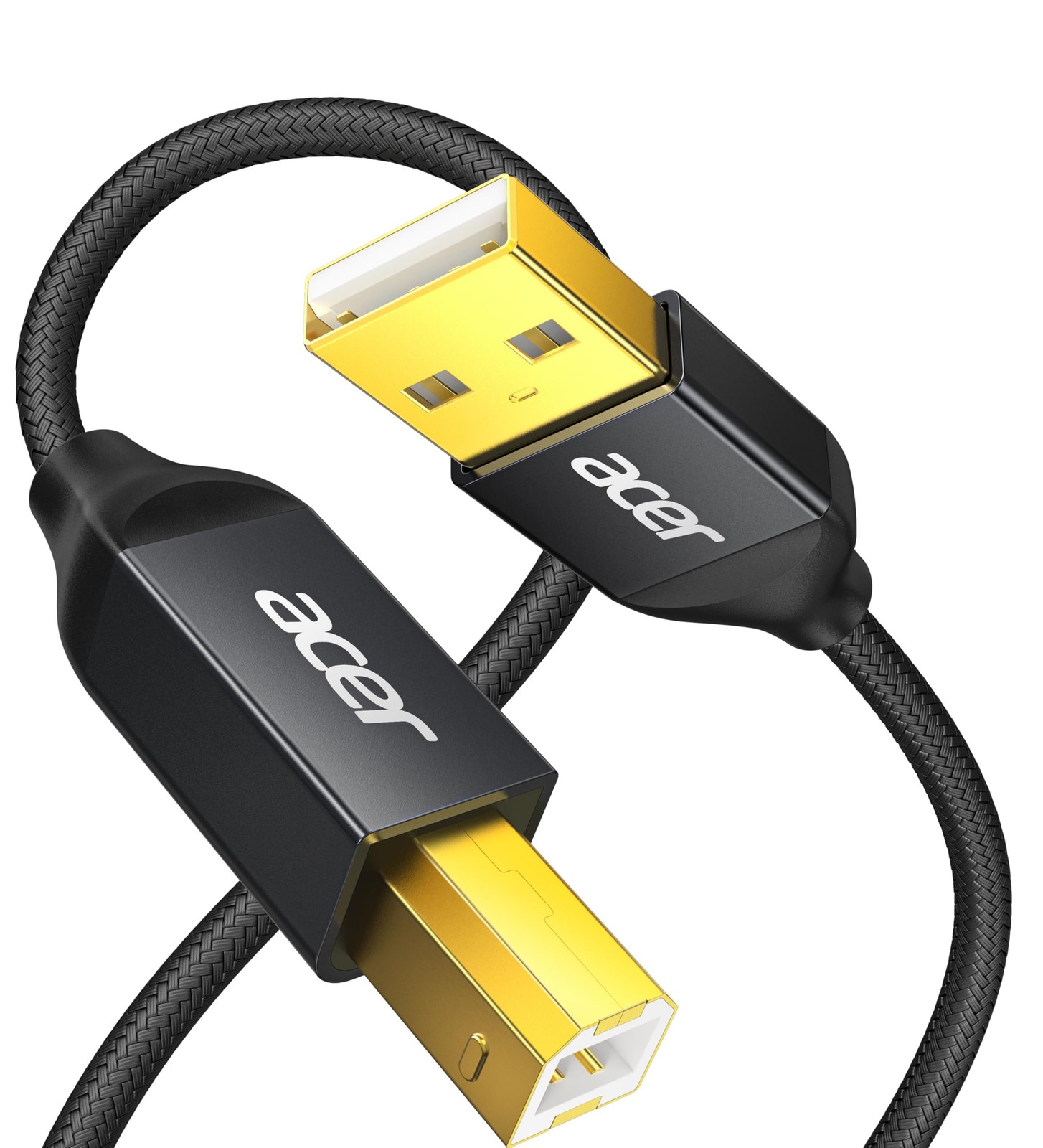 acer Printer Cable 10ft, USB A to B Cable, High Speed Nylon Scanner 10 FT