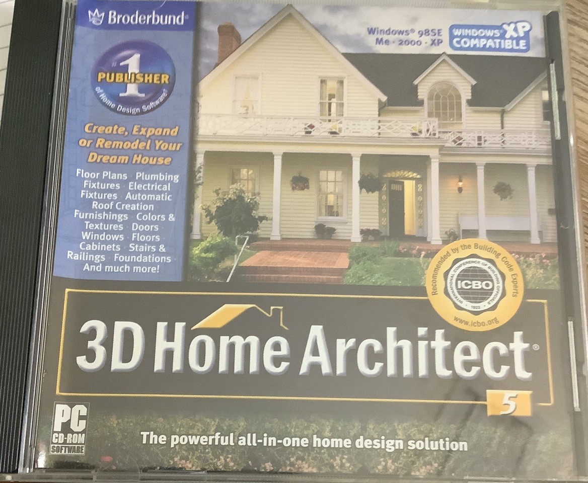 Vintage Broderbund 3D Home Architect 5 PC CD-ROM Home Design Software
