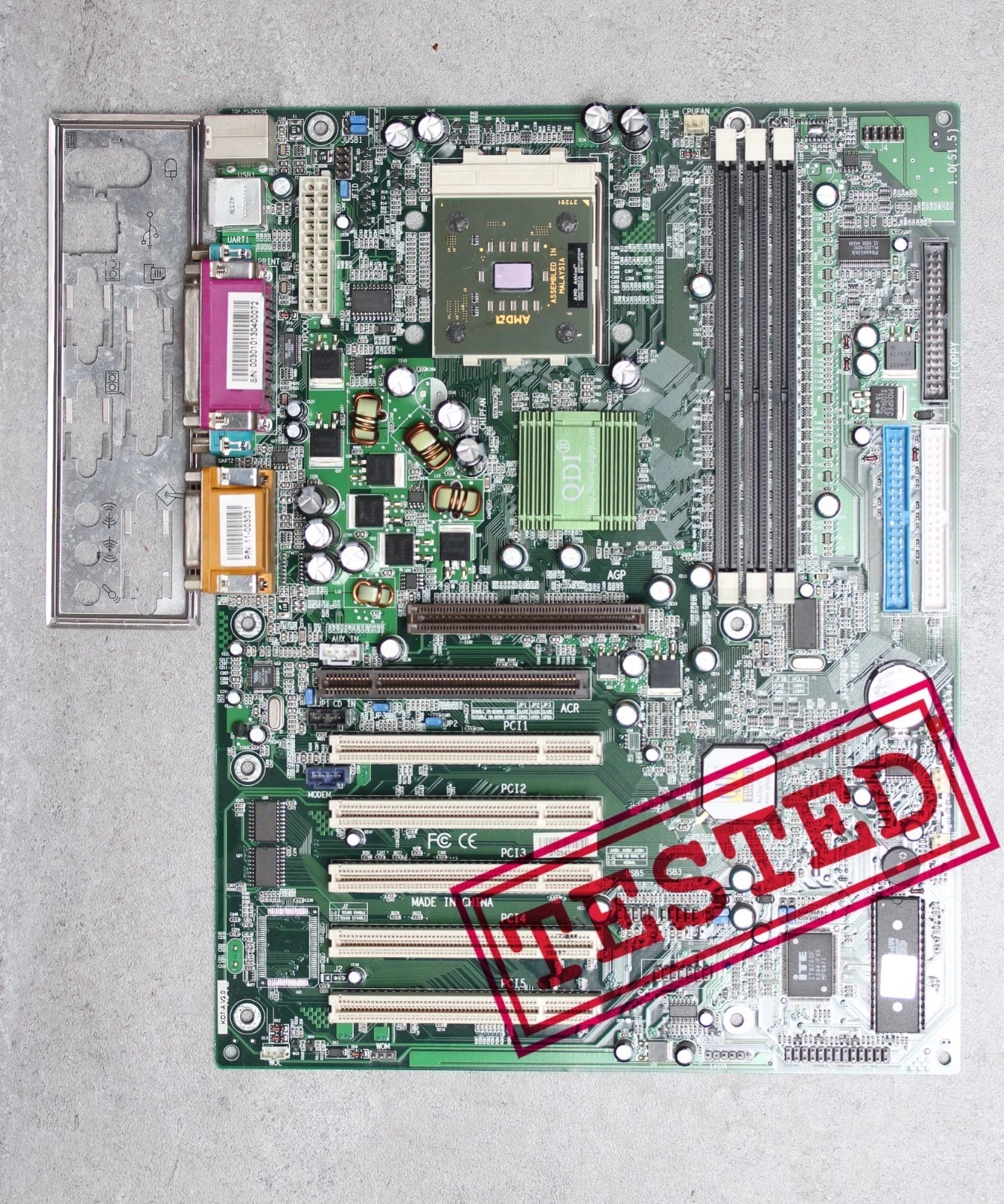 Socket 462/A QDI KuDoz 7 v2.0 Motherboard with CPU Athlon XP 1700+ & I/O Shield