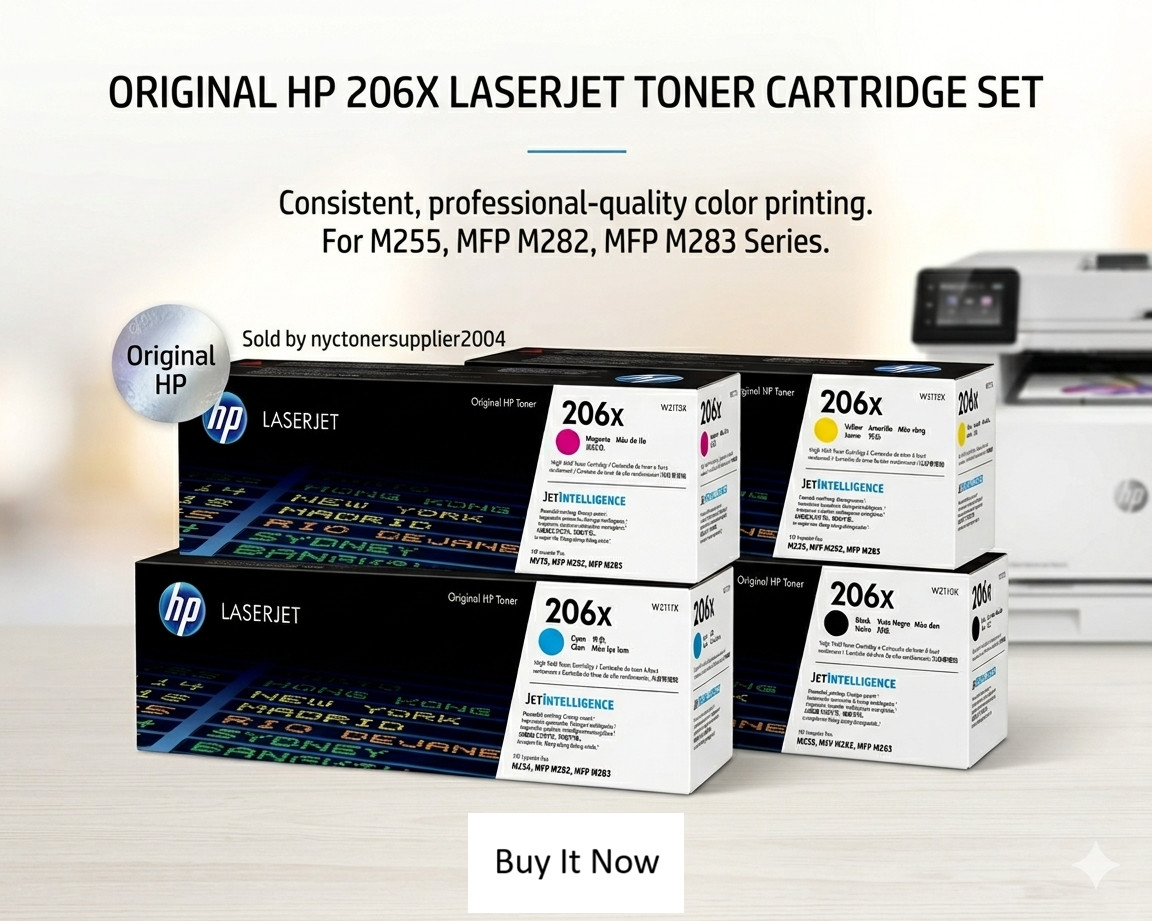 HP 206X (4 Color Set) GENUINE  Toner Cartridge W2110X-W2111X-W2112X-W2113X