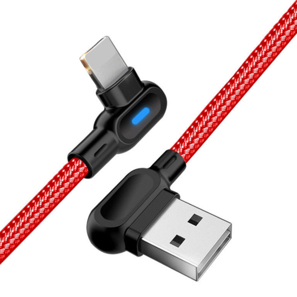 3X 3Ft 90 Degree Right Angle USB Fast Charging Cord For iPhone 14 13 12 11 XR SE