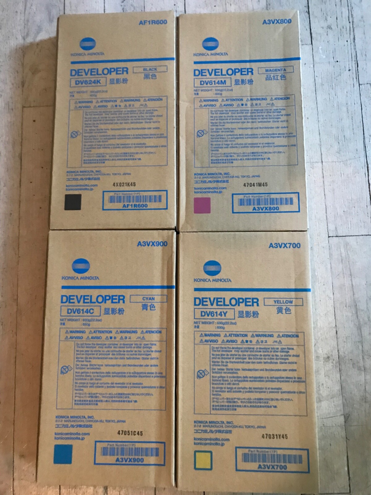 2sets of DV614/624 CMYK Genuine Konica Minolta SET, Developer For Press C1060
