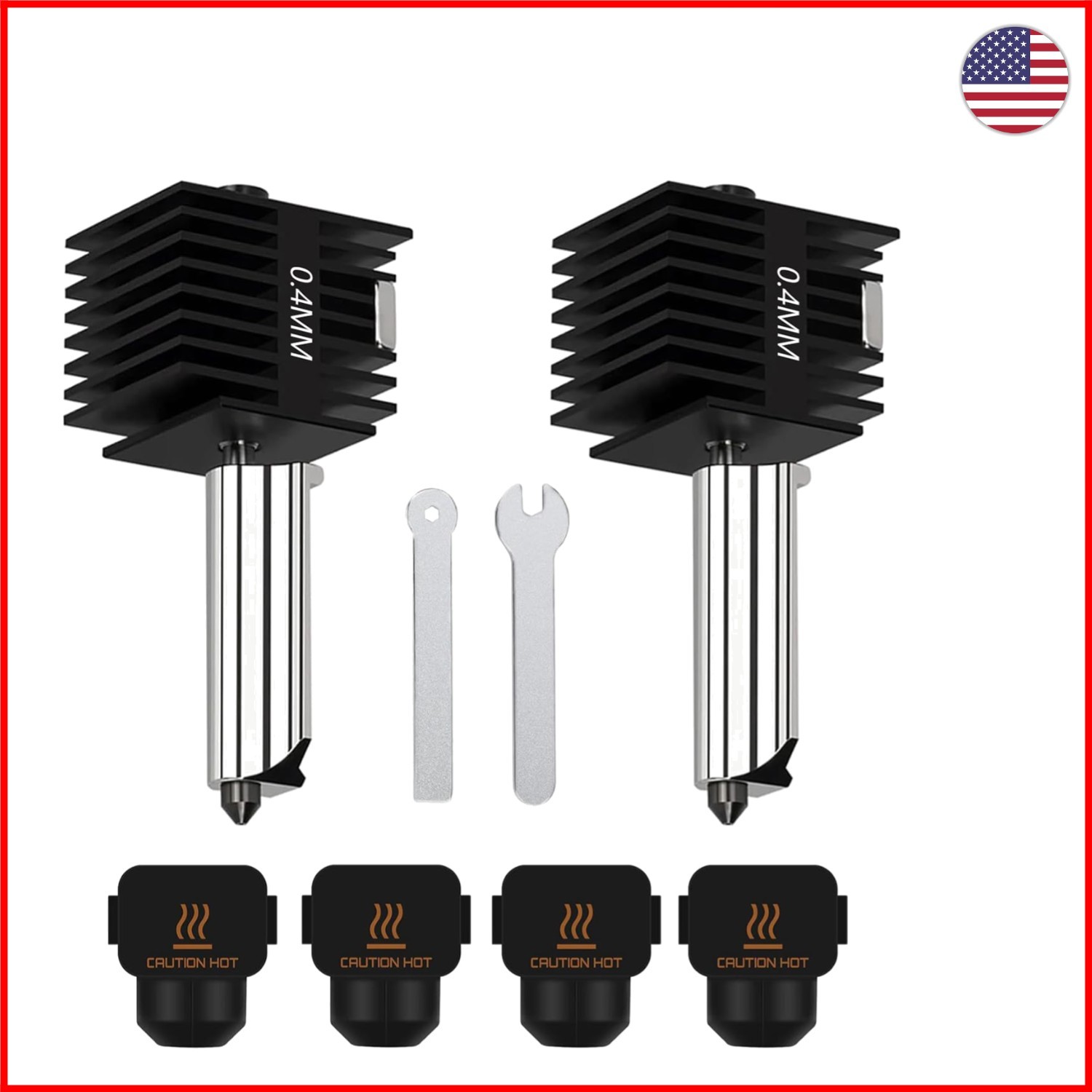 Bambu Lab A1/A1 Mini 0.4mm Steel Nozzle Kit - Leak-Free & High-Temp Design