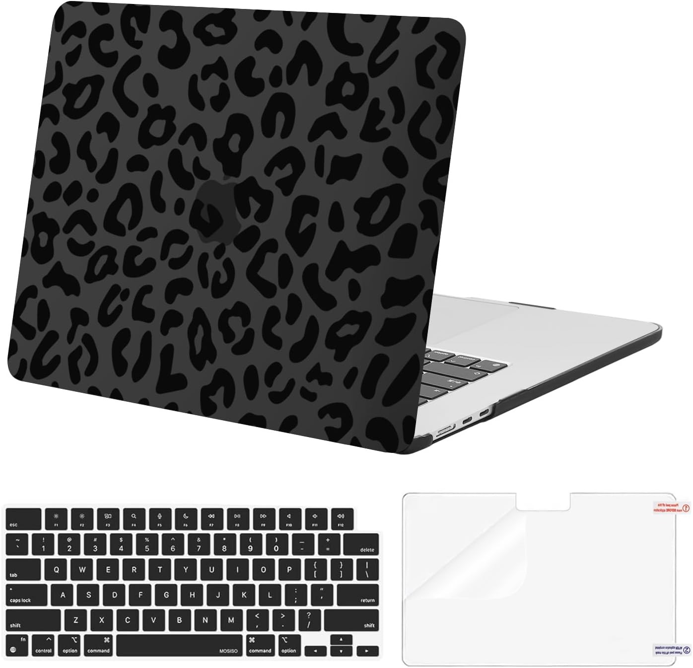 Black Hard Shell Case with Keyboard Cover & Screen Protector for MacBook Air 15"