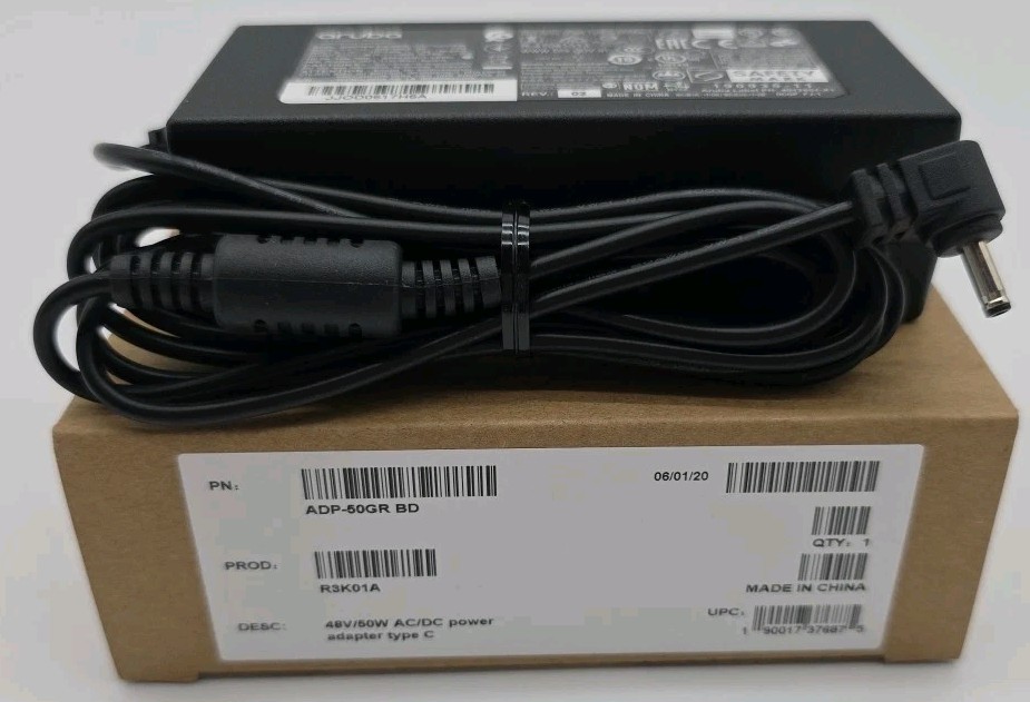 HPE Aruba R3K01A ADP-50G BD 48V/50W AC/DC Power Adapter AP-AC2-48C Type C NEW QT