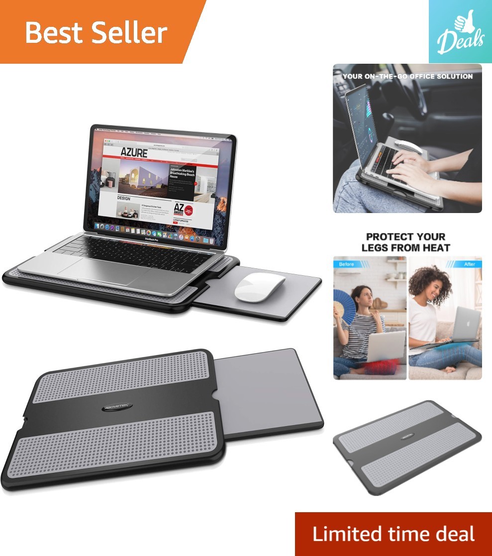 Compact Non-Slip Laptop Stand with Effective Heat Shield for Bed & Couch