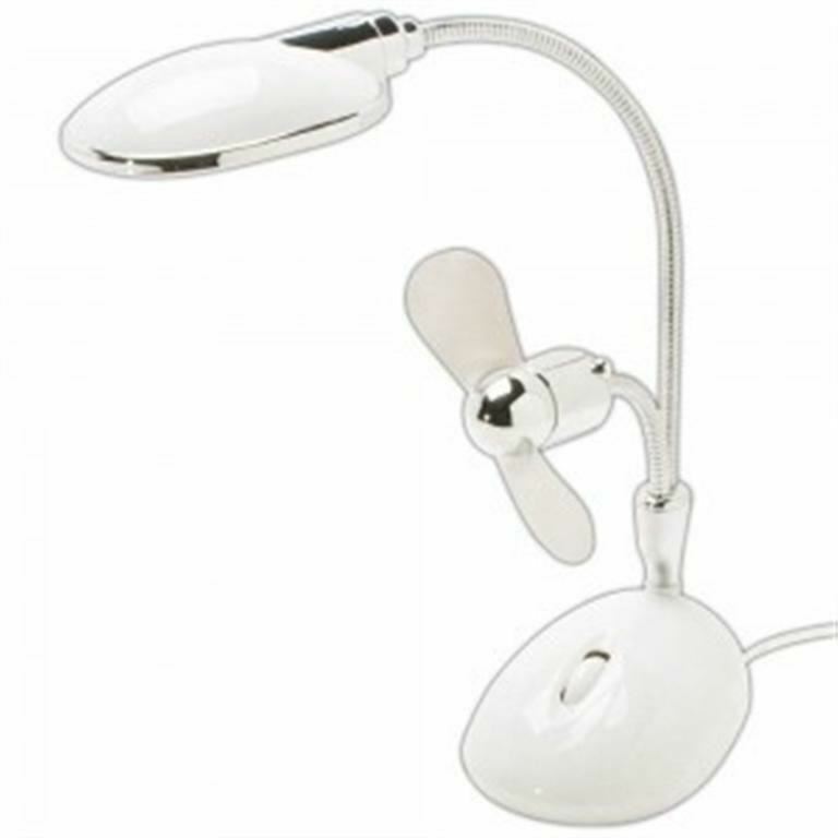 USB DESKTOP FAN LAMP with LED Light for PC and MAC - NEW IN BOX 