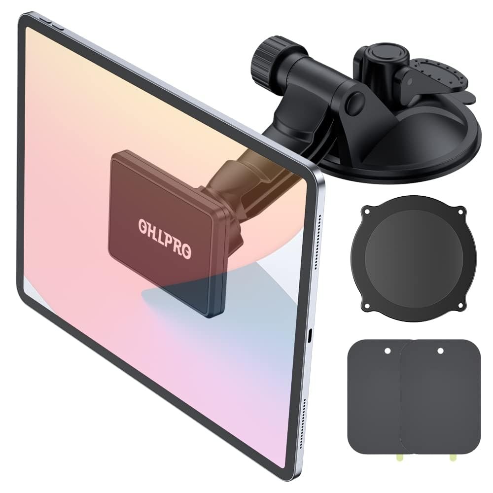 OHLPRO Dashboard Magnetic Tablet Holder for Car, Fit tablets, Black