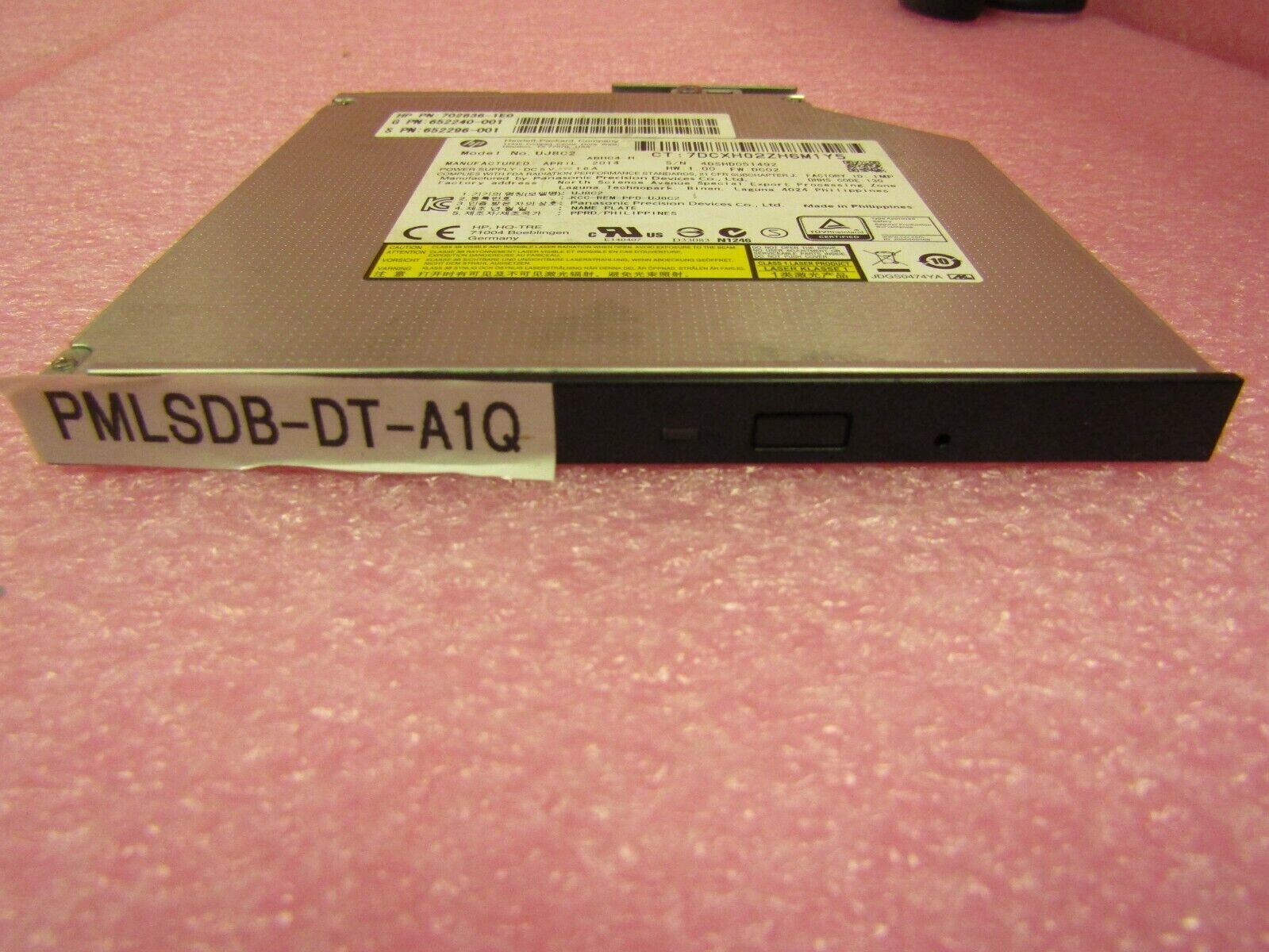 652296-001 HP 9.5MM SATA DVD-ROM JACKBLACK for  DL360e Gen8, DL360p Gen8 Servers
