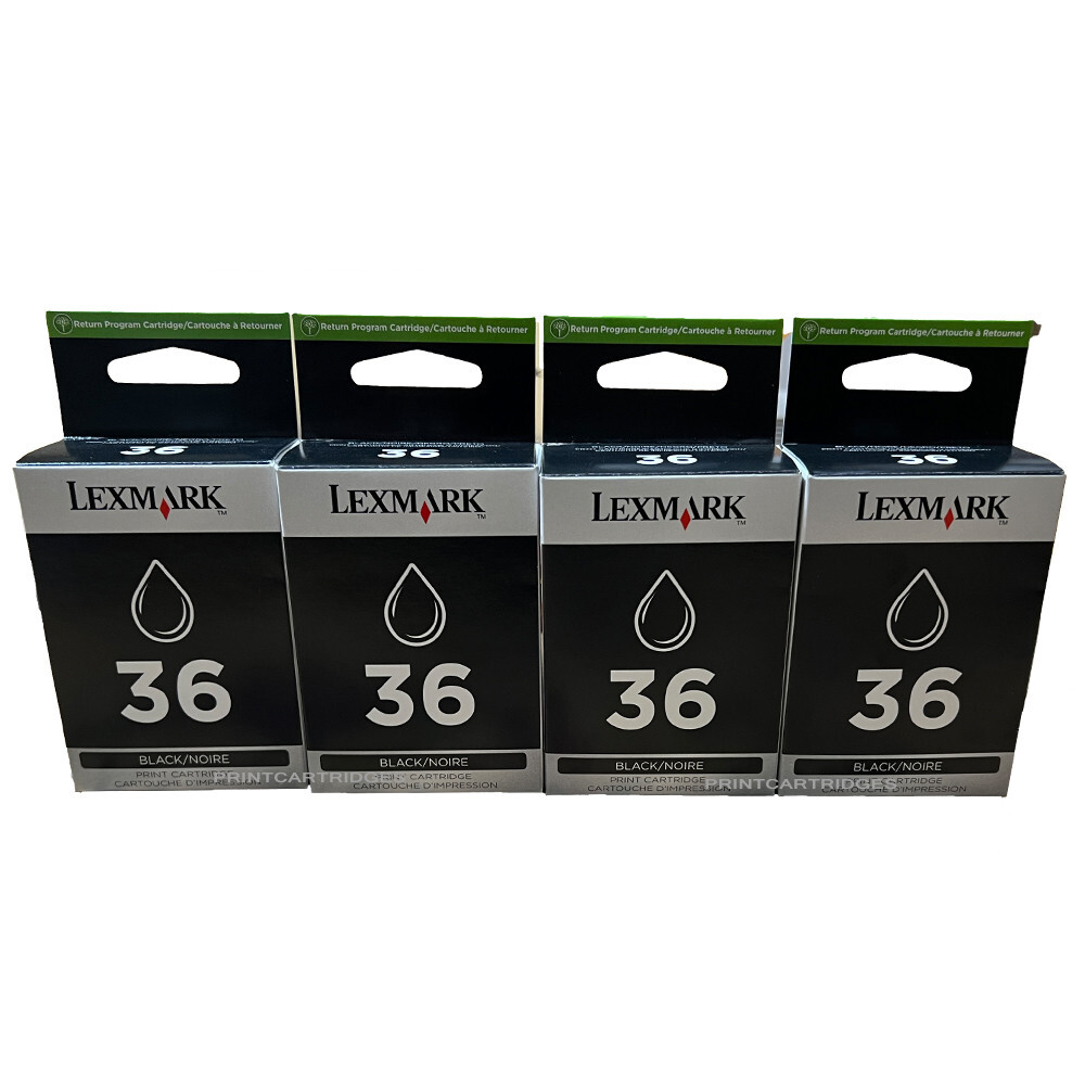 4pcs Lexmark 36 Genuine Ink Cartridges In Retail Box