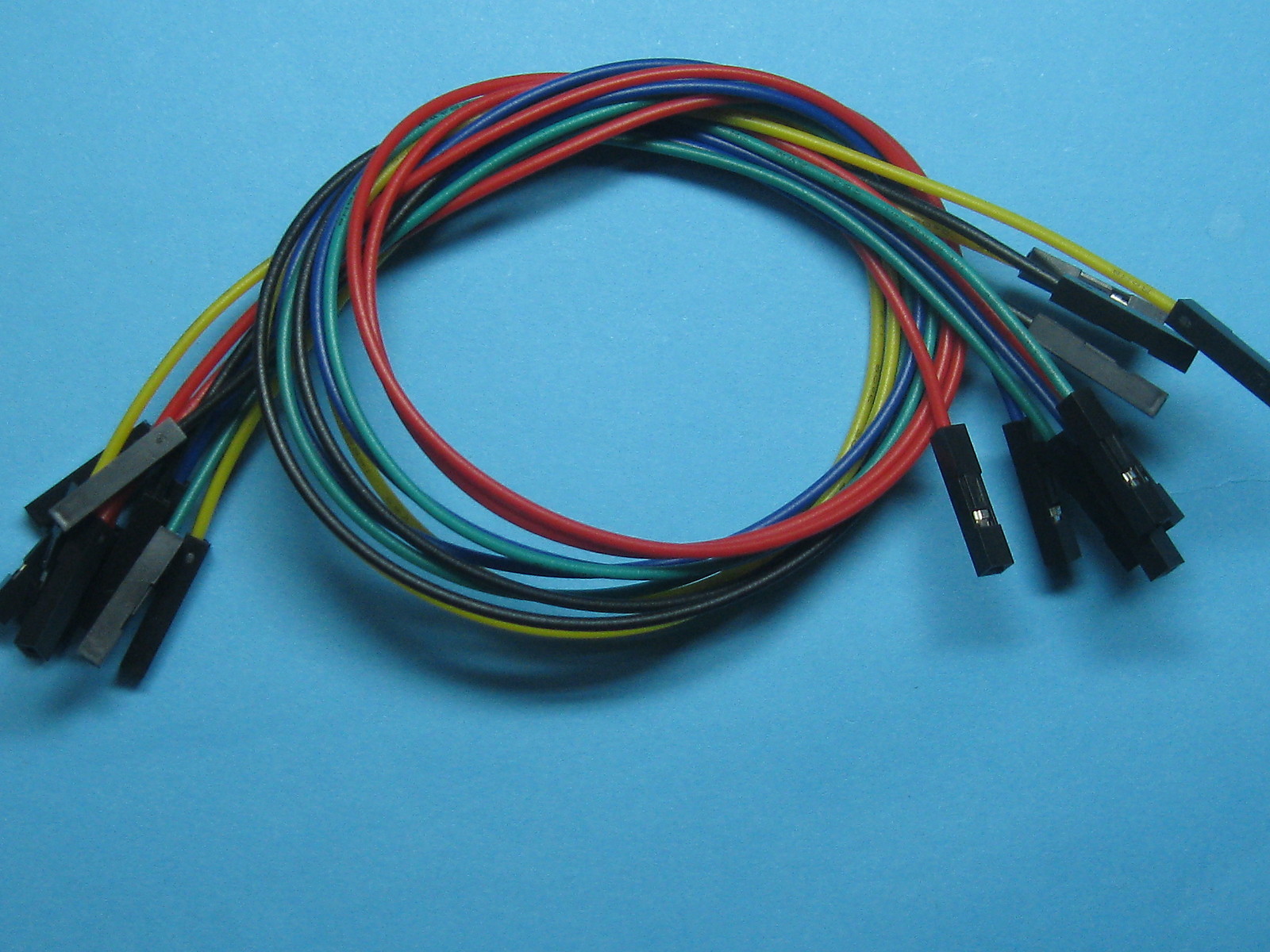 100 pcs Pitch 2.54mm 1 Pin 26AWG Jumper Wire Female to Female 5 color 30cm New